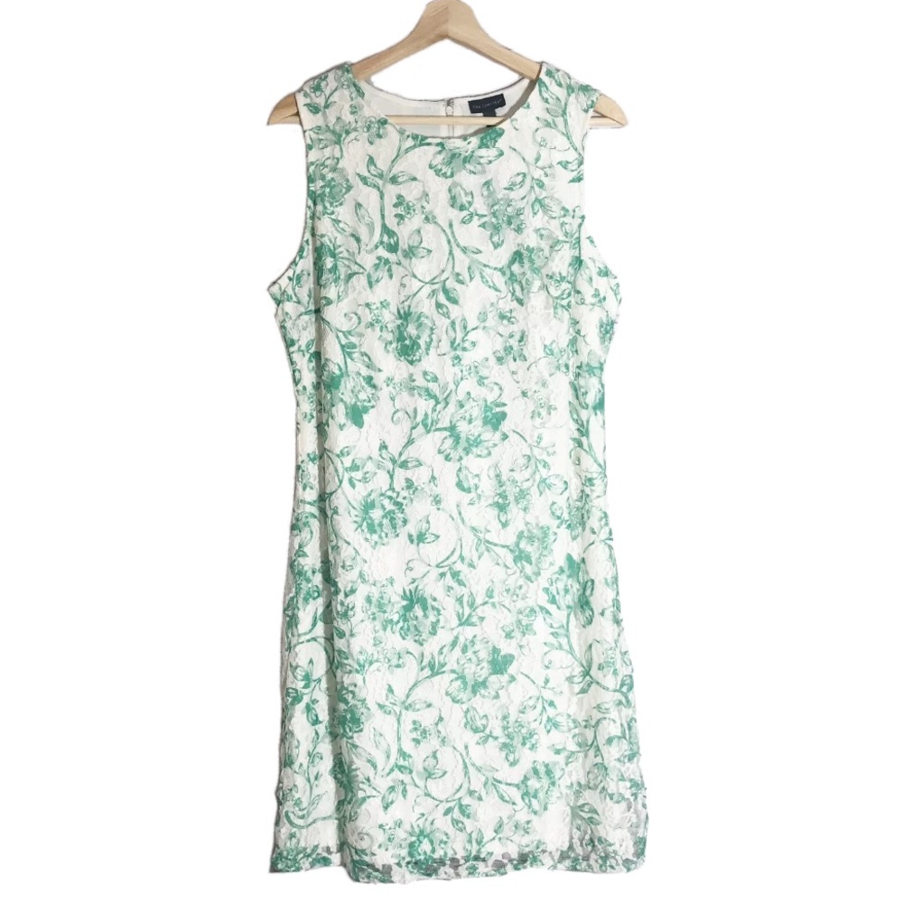 NWT The Limited Floral Lace Sheath Dress Sleeveless Green Sz L